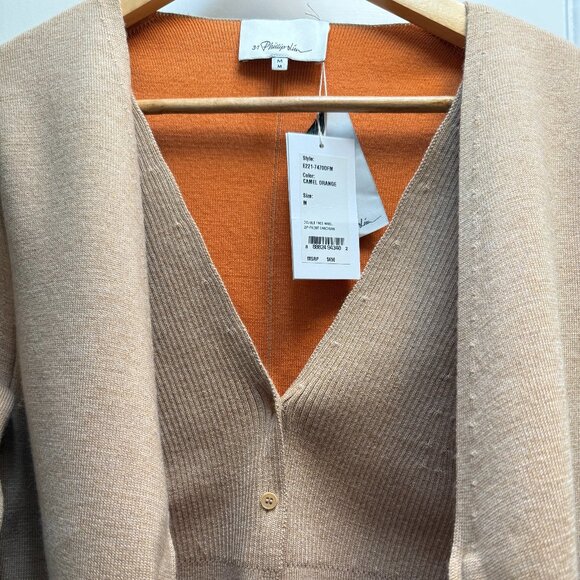 3.1 PHILLIP LIM -Double Face Wool Zip-Front Cardigan -Size Medium - Picture 2 of 8